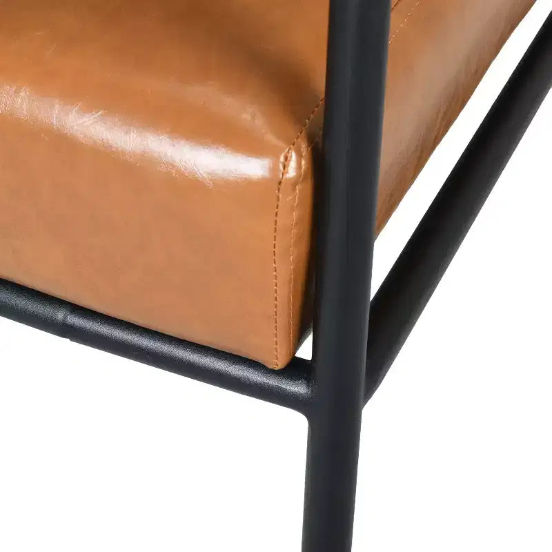 Christopher Knight Home Wayne Fauteuil d'appoint en similicuir et métal, Brun/Noir