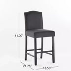 Tabouret de comptoir Christopher Knight Home Bella rembourré de 26,8 po avec clous décoratifs (lot de 2)