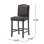 Tabouret de comptoir Christopher Knight Home Bella rembourré de 26,8 po avec clous décoratifs (lot de 2)