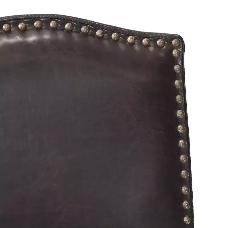 Tabouret de comptoir Christopher Knight Home Bella rembourré de 26,8 po avec clous décoratifs (lot de 2)