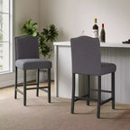 Tabouret de comptoir Christopher Knight Home Bella rembourré de 26,8 po avec clous décoratifs (lot de 2)