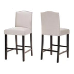Tabouret de comptoir Christopher Knight Home Bella rembourré de 26,8 po avec clous décoratifs (lot de 2)
