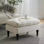 GDFStudio Jeremy, pouf capitonné en tissu de style contemporain