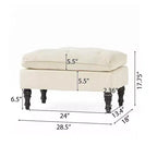 GDFStudio Jeremy, pouf capitonné en tissu de style contemporain