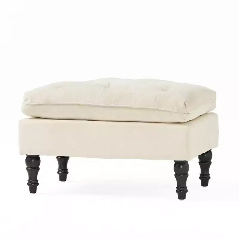 GDFStudio Jeremy, pouf capitonné en tissu de style contemporain