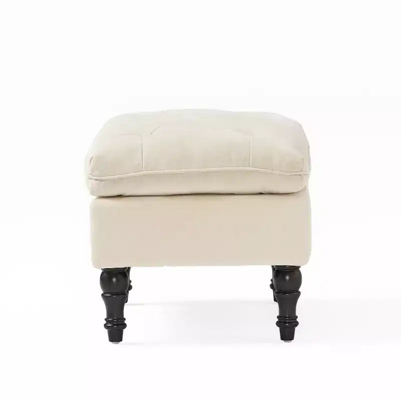 GDFStudio Jeremy, pouf capitonné en tissu de style contemporain