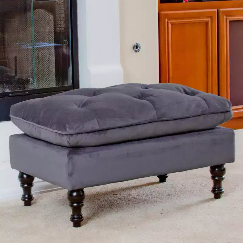 GDFStudio Jeremy, pouf capitonné en tissu de style contemporain