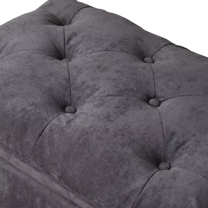 GDFStudio Jeremy, pouf capitonné en tissu de style contemporain