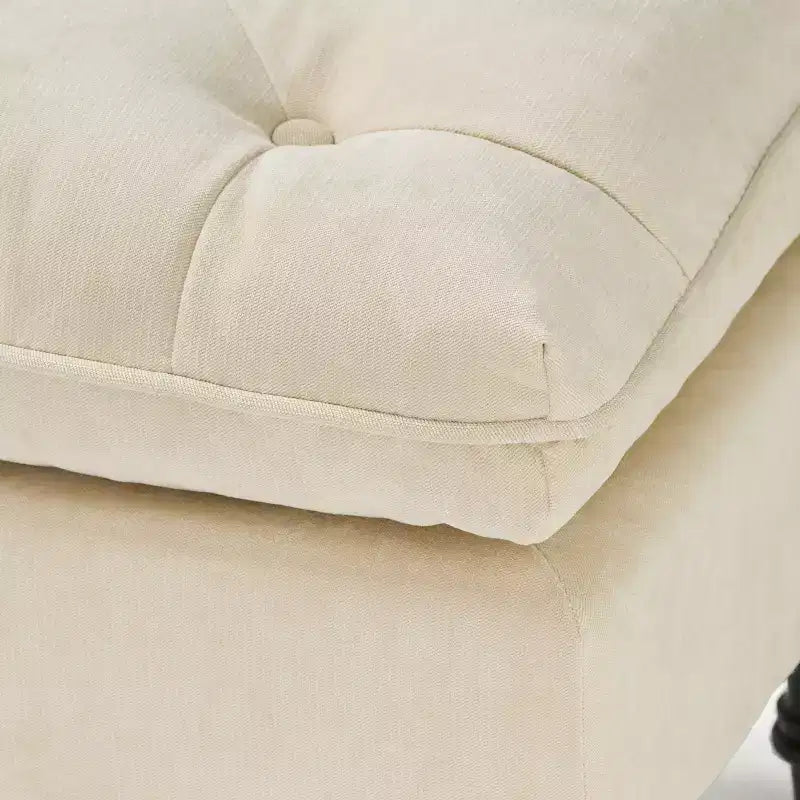 GDFStudio Jeremy, pouf capitonné en tissu de style contemporain