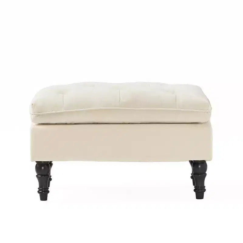 GDFStudio Jeremy, pouf capitonné en tissu de style contemporain