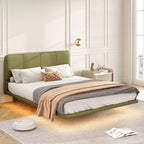 Lit flottant moderne Christopher Knight Home Korli grand format rembourré avec éclairage DEL