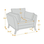 Fauteuil d'appoint moderne à accoudoirs évasés VANOMi 41.7