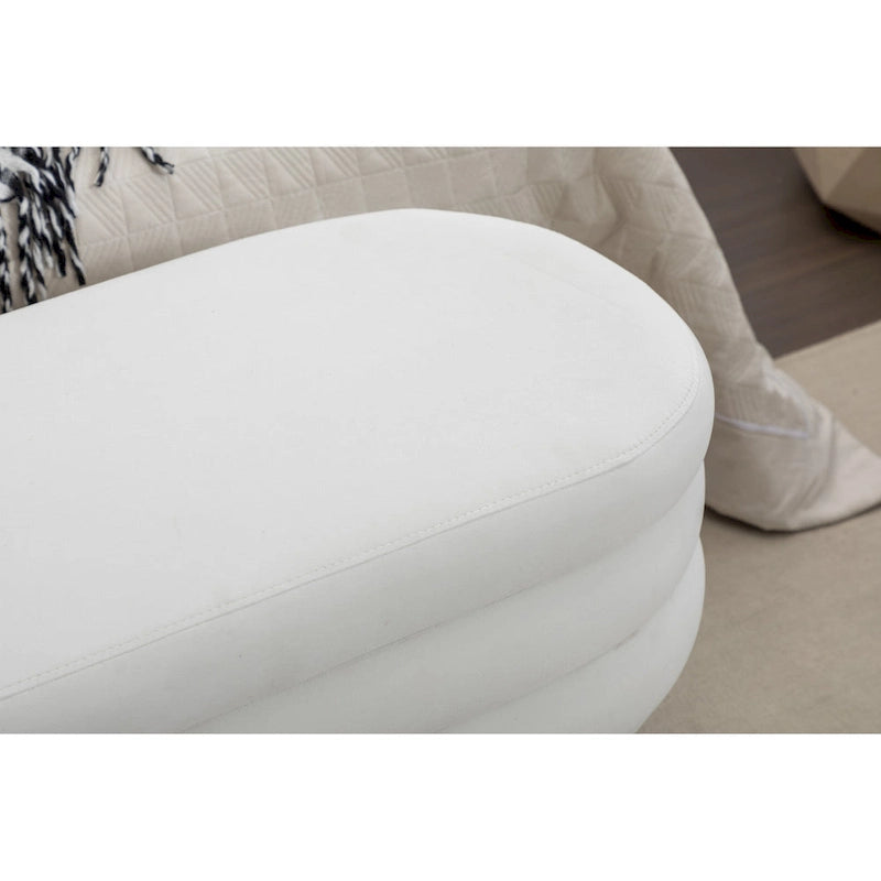 Banc de rangement capitonné avec pieds en bois
