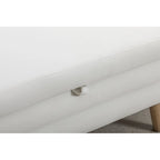 Banc de rangement capitonné avec pieds en bois