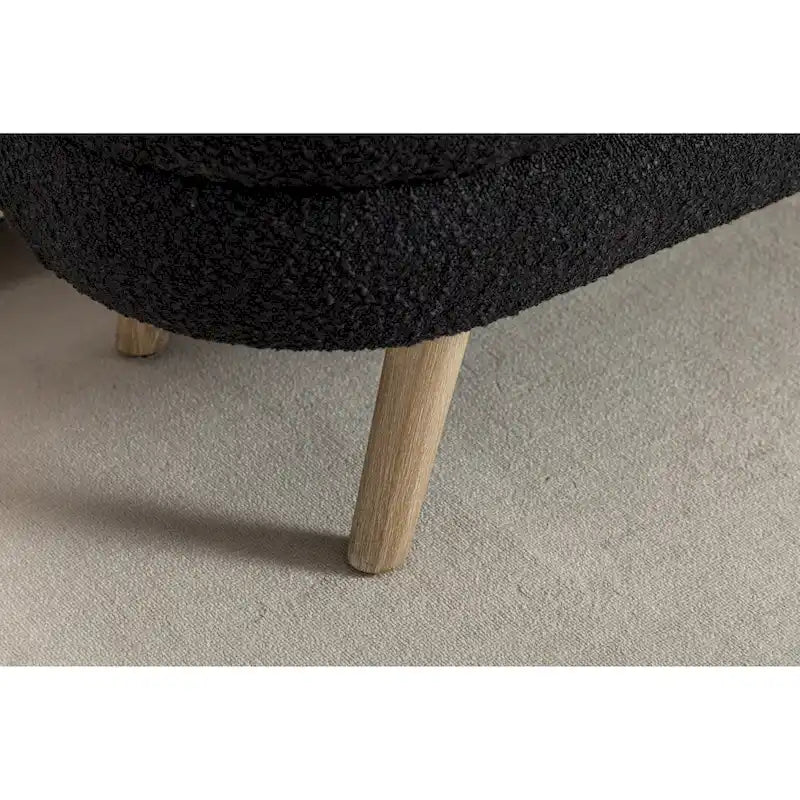 Banc de rangement capitonné avec pieds en bois