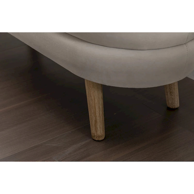 Banc de rangement capitonné avec pieds en bois
