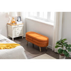 Banc de rangement capitonné avec pieds en bois