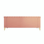 Canapé de salon moderne en velours, canapé 3 places avec pieds en métal doré et canapé rose - 83.46*30.51*31.9