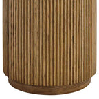 Table d'appoint ronde Studio 55D Perch Farmhouse, chêne naturel rustique, 45 cm de large, base à lattes marron, pour salon, maison