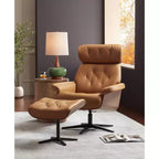 Table d'appoint ronde Studio 55D Perch Farmhouse, chêne naturel rustique, 45 cm de large, base à lattes marron, pour salon, maison