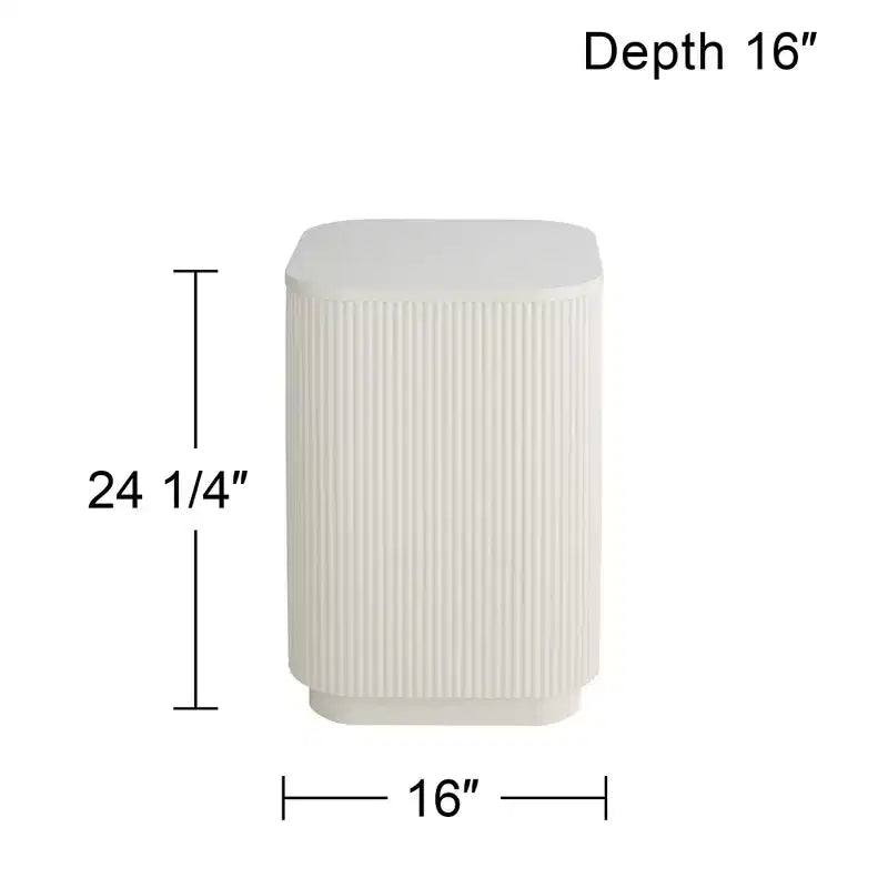 Table d'appoint plissée moderne blanche large 16 Studio 55D Murphy