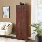 Meuble de rangement haut avec 8 portes et 4 étagères, meuble mural de rangement pour salon, cuisine, bureau, chambre, salle de bain