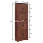 Meuble de rangement haut avec 8 portes et 4 étagères, meuble mural de rangement pour salon, cuisine, bureau, chambre, salle de bain