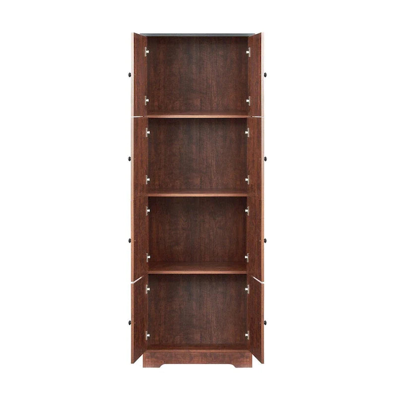 Meuble de rangement haut avec 8 portes et 4 étagères, meuble mural de rangement pour salon, cuisine, bureau, chambre, salle de bain