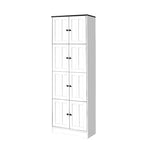 Meuble de rangement haut avec 8 portes et 4 étagères, meuble mural de rangement pour salon, cuisine, bureau, chambre, salle de bain