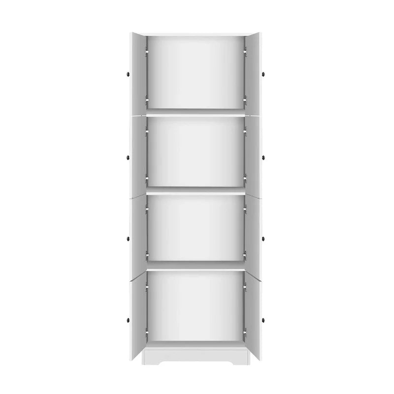 Meuble de rangement haut avec 8 portes et 4 étagères, meuble mural de rangement pour salon, cuisine, bureau, chambre, salle de bain