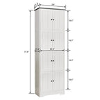 Meuble de rangement haut avec 8 portes et 4 étagères, meuble mural de rangement pour salon, cuisine, bureau, chambre, salle de bain