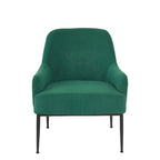 Fauteuil d'appoint d'intérieur en velours du milieu du siècle avec accoudoirs inclinés