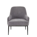 Fauteuil d'appoint d'intérieur en velours du milieu du siècle avec accoudoirs inclinés