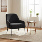 Fauteuil d'appoint d'intérieur en velours du milieu du siècle avec accoudoirs inclinés