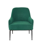 Fauteuil d'appoint d'intérieur en velours du milieu du siècle avec accoudoirs inclinés