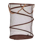 Panier à linge en maille escamotable, armature en acier à ressort, doublure en maille pour la circulation de l'air, grande capacité, montage facile, rangement compact