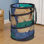 Panier à linge en maille escamotable, armature en acier à ressort, doublure en maille pour la circulation de l'air, grande capacité, montage facile, rangement compact