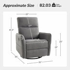 Fauteuil inclinable pivotant Curtis avec deux poches latérales par HULALA HOME