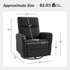 Fauteuil inclinable pivotant Curtis avec deux poches latérales par HULALA HOME