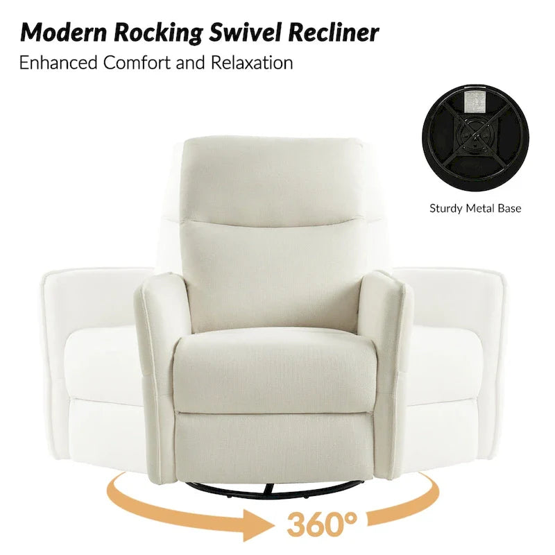 Fauteuil inclinable pivotant Curtis avec deux poches latérales par HULALA HOME