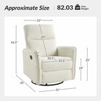 Fauteuil inclinable pivotant Curtis avec deux poches latérales par HULALA HOME