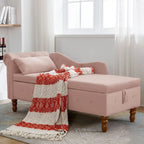 Chaise longue d'intérieur, chaise longue pour chambre avec rangement et oreiller, chaise longue rembourrée moderne à accoudoirs roulés pour le repos