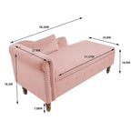 Chaise longue d'intérieur, chaise longue pour chambre avec rangement et oreiller, chaise longue rembourrée moderne à accoudoirs roulés pour le repos