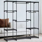 59.5 x 16.9 x 65.4 In Freestanding Portable Closet Organizer System, Clothes Rack with Shelves and Hanging Rods for Bedroom and Cloakroom Black