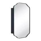 TEHOME Osterhus Armoire à pharmacie rectangulaire à surface de 45,7 cm de largeur x 73,6 cm de hauteur avec miroir, en métal, arche, noir mat