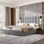 Lit rembourré moderne en velours Christopher Knight Home Wesson avec liseuse et ports USB