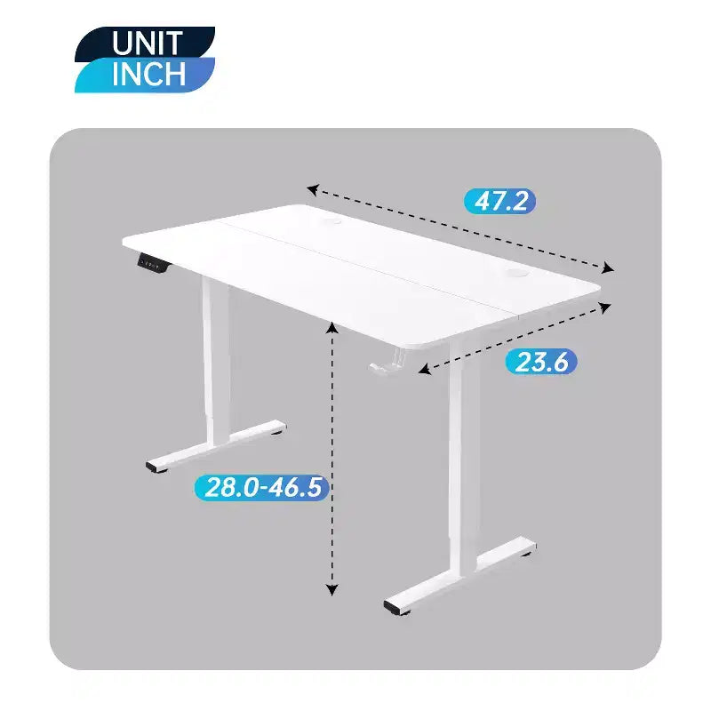 FDW 40/48/55 Bureau d'ordinateur debout à hauteur réglable avec grand espace de travail, levage électrique et 2 fonctions de mémoire
