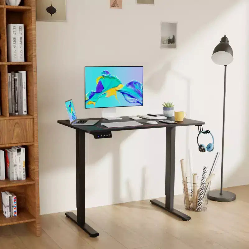 FDW 40/48/55 Bureau d'ordinateur debout à hauteur réglable avec grand espace de travail, levage électrique et 2 fonctions de mémoire