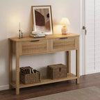 Console Garvee Table d'entrée bohème Table de canapé Table de couloir Table de foyer Derrière le canapé avec 2 tiroirs et étagère de rangement ouverte pour le salon