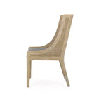 GDFStudio Chaises de salle à manger rustiques en tissu et rotin (lot de 2)